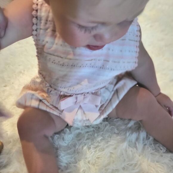 NWT Dylan & Abby Pink Stripe Romper - Picture 4 of 9